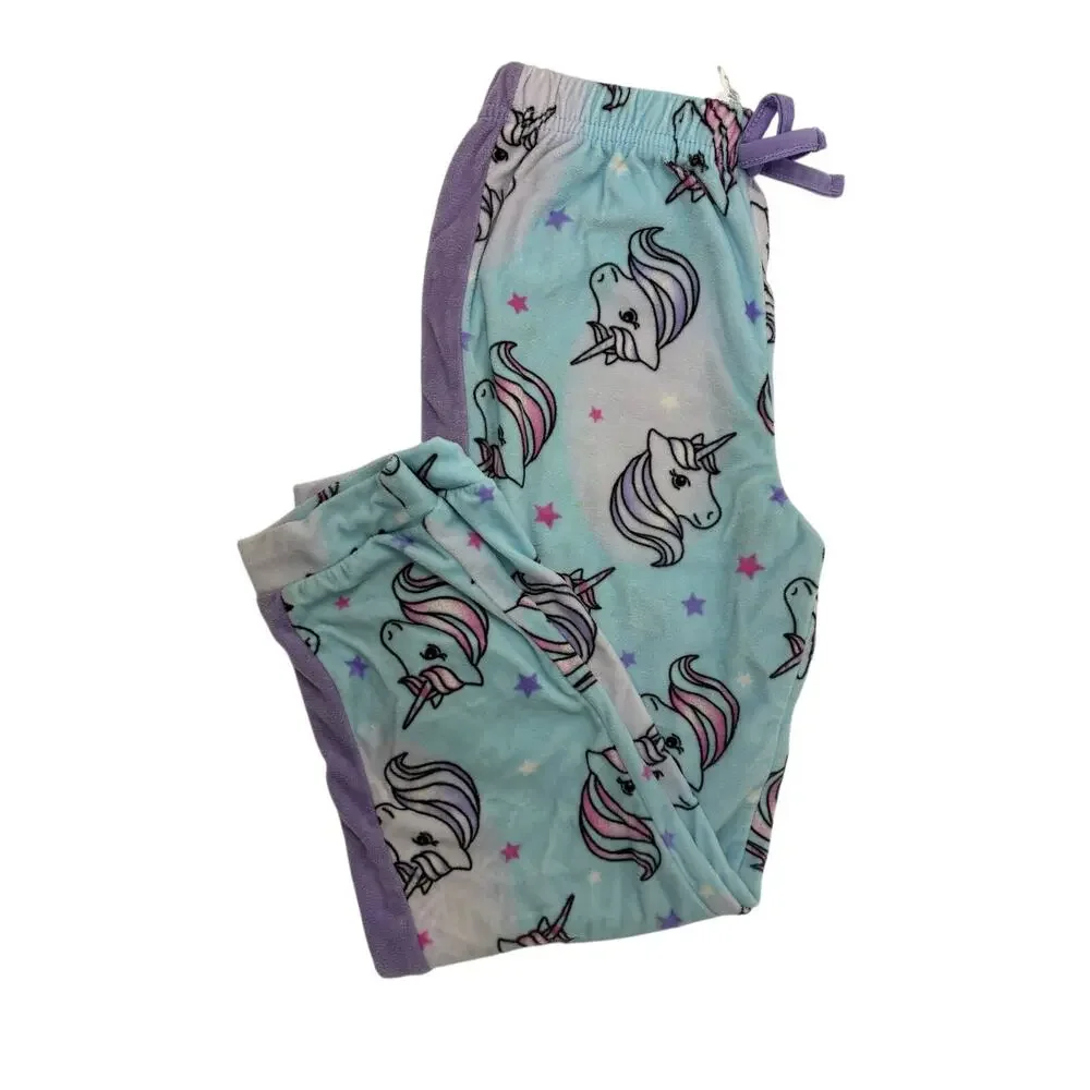 Saint Eve Kids Blue Unicorn Matching Sweats / Pajama Outfit Hoodie Size 7/8